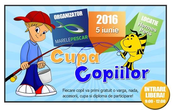 Pe 5 iunie dam in mintea copiilor. Cupa Copiilor Marele Pescar, la Hermes Peris.